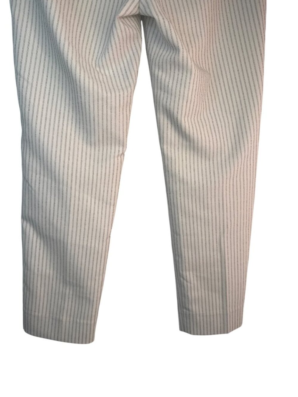 Banana Republic Avery Petite 00 White Striped Crop Pants With Pockets - Picture 12 of 14